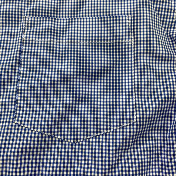 J. Crew Thompson Button Down Shirt Men Medium M 15-15.5 Blue White Checkered - Picture 2 of 8
